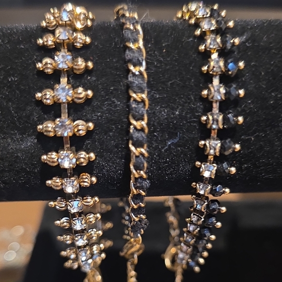 ALDO Gold and Black Multi-Chain Bracelet Trio - Picture 2 of 5